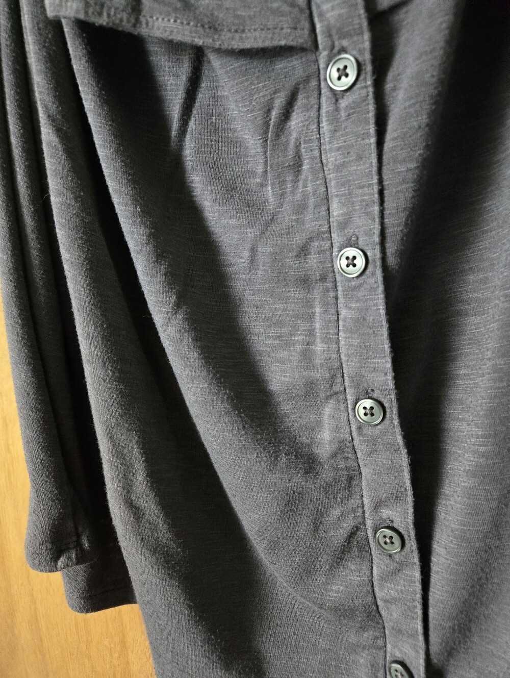 Slate Gray Ruffled Button-Front Top - Picture 3 of 5